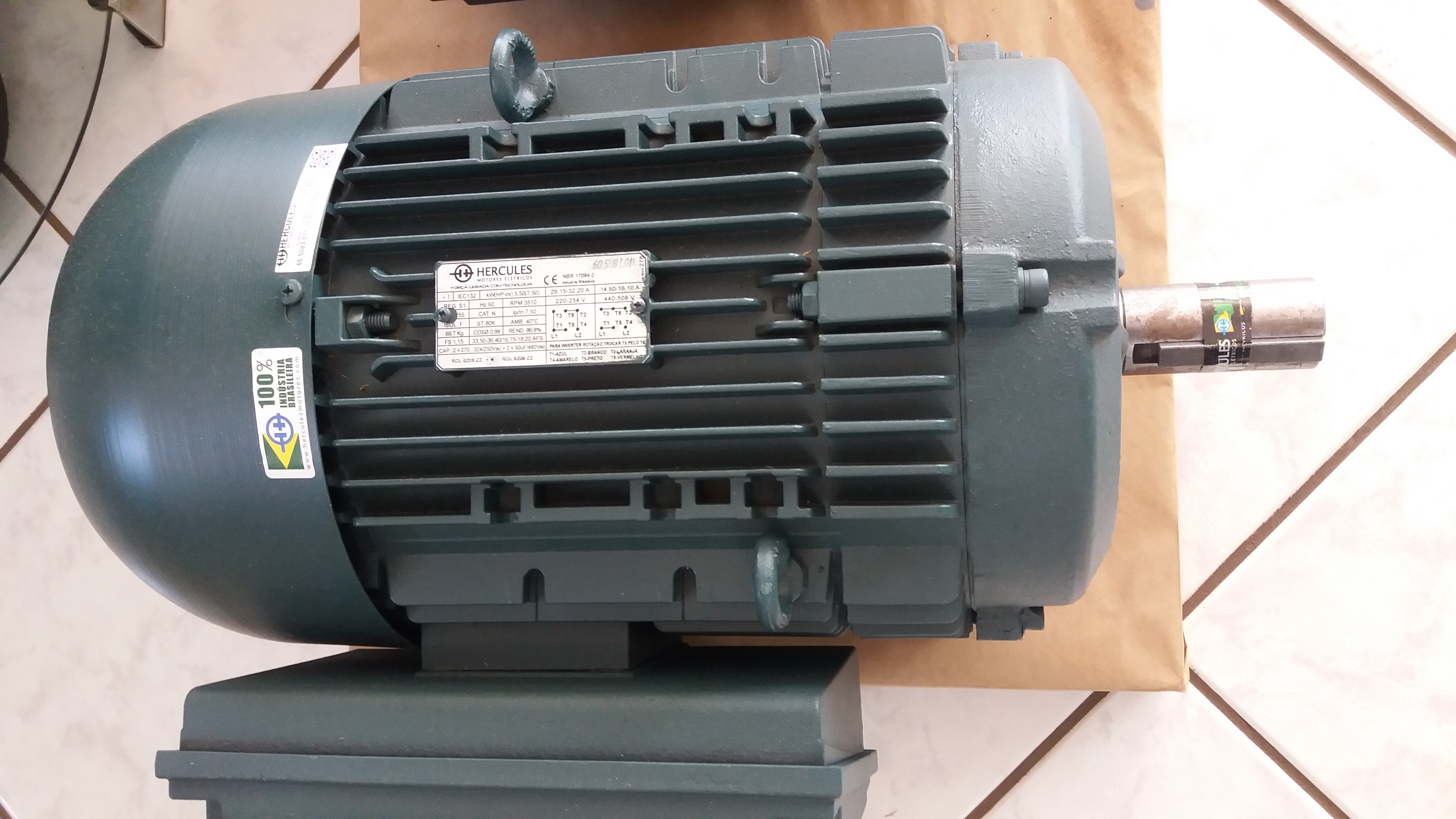 MOTOR ELÉTRICO 7,5 CV BIFÁSICO E MONOFÁSICO
